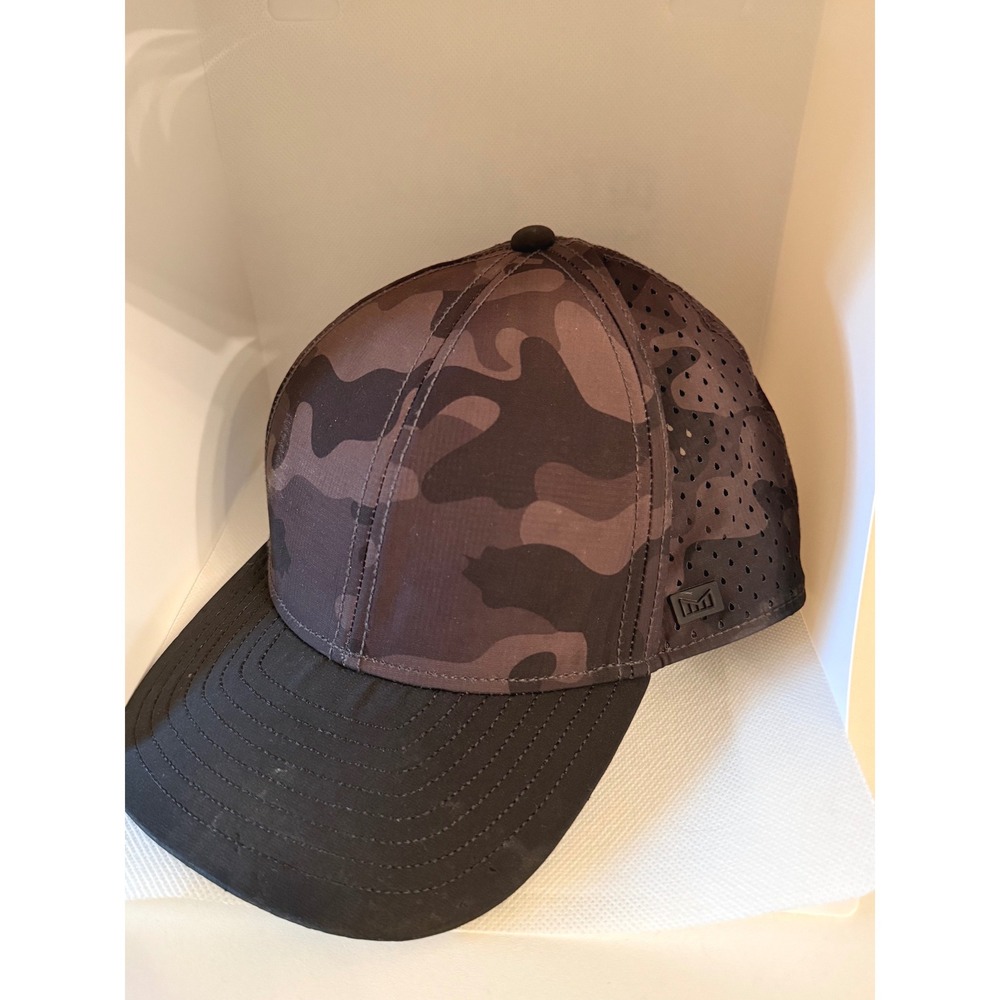 Melin A-Game Hydro Camo Snapback Hat Mens Black Gray Water Resistant Cap